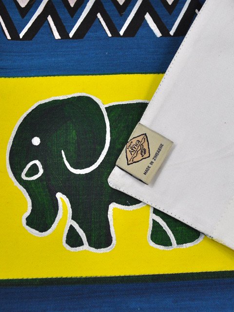 ジンバブエのプレースマット・ンゾウ緑A