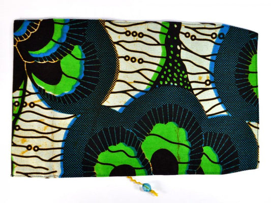 【新書用】アフリカンプリントのブックカバー・グリーン