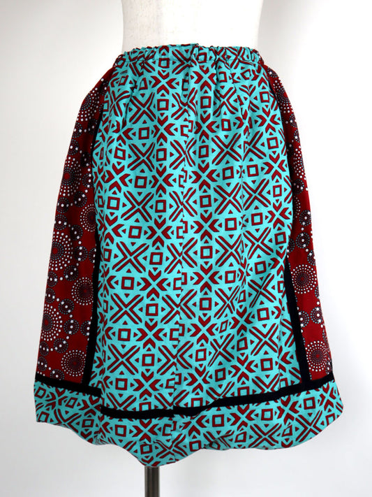 カンガのバルーンスカート・レッド×サークル