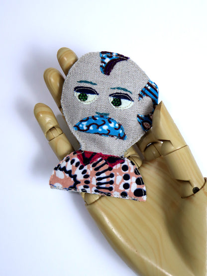 布ブローチ/ジェントルマン0711