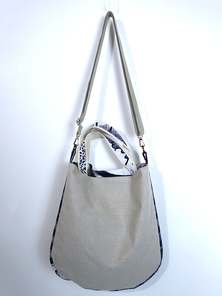 リネンの2wayトートバッグ・オレンジシューズ