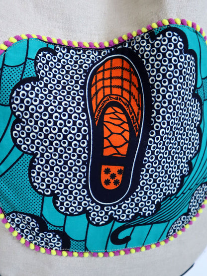 リネンの2wayトートバッグ・オレンジシューズ