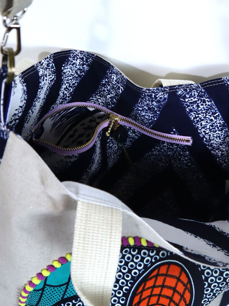 リネンの2wayトートバッグ・オレンジシューズ