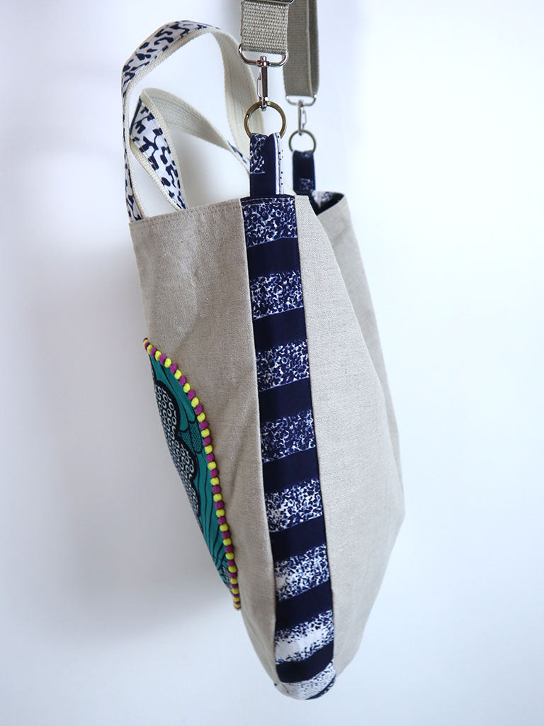 リネンの2wayトートバッグ・オレンジシューズ