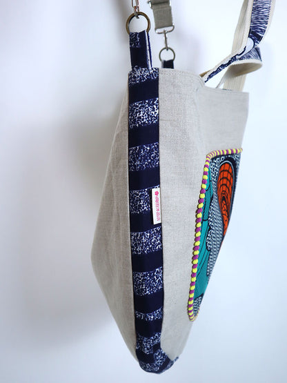 リネンの2wayトートバッグ・オレンジシューズ