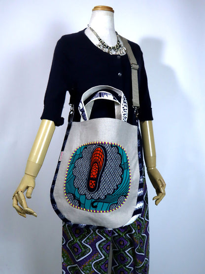 リネンの2wayトートバッグ・オレンジシューズ