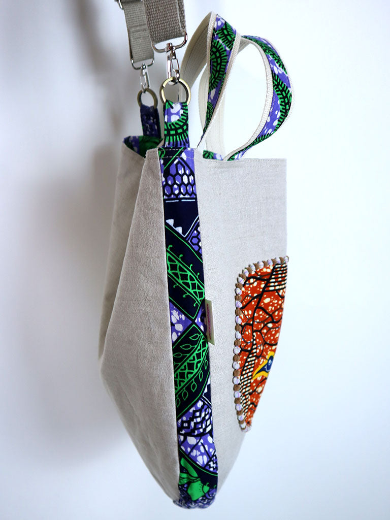 リネンの2wayトートバッグ・フライングバード