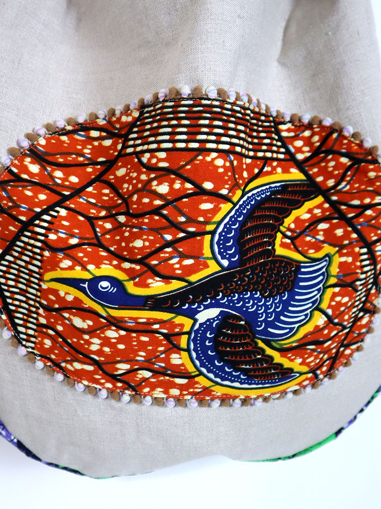 リネンの2wayトートバッグ・フライングバード