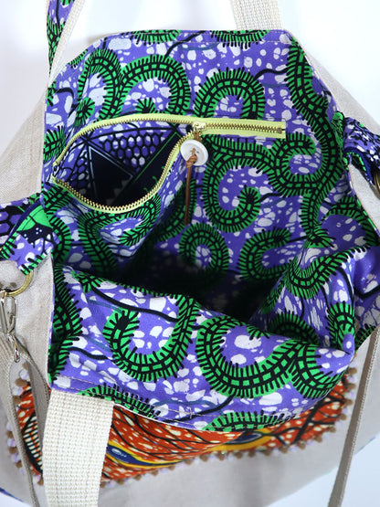 リネンの2wayトートバッグ・フライングバード