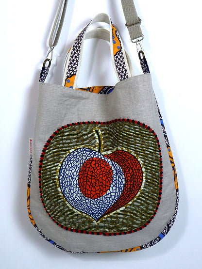 リネンの2wayトートバッグ・ほおずき