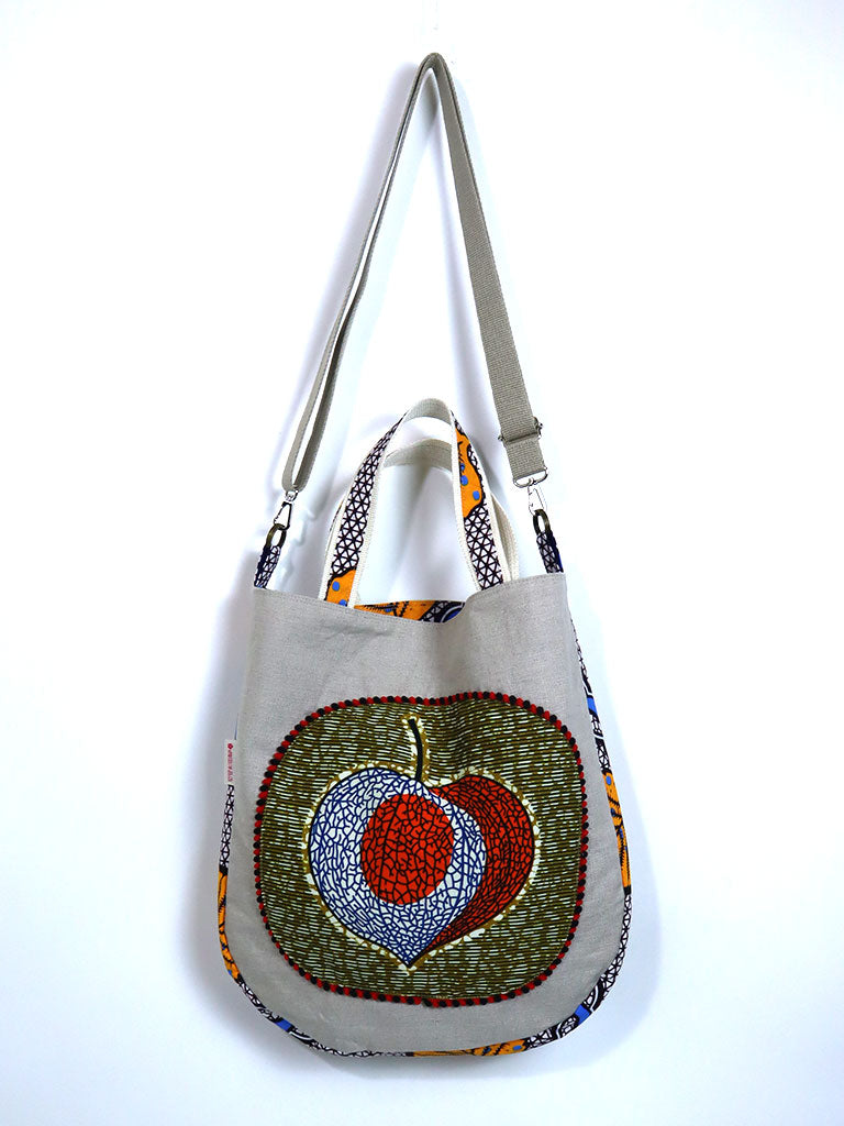 リネンの2wayトートバッグ・ほおずき