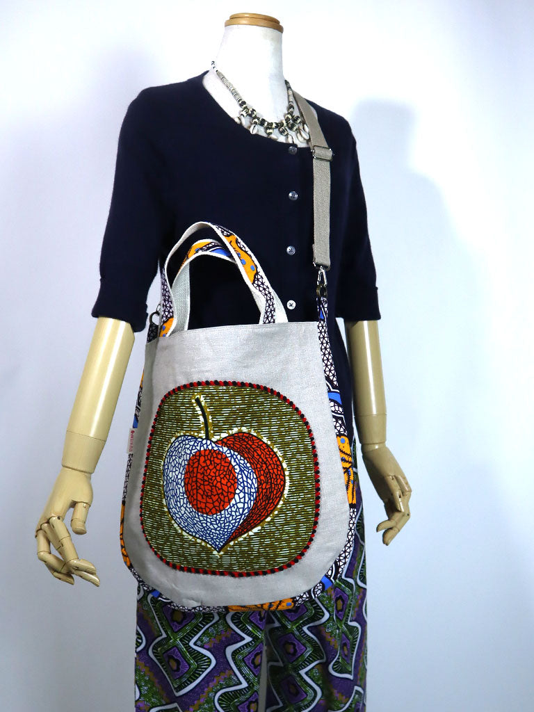 リネンの2wayトートバッグ・ほおずき