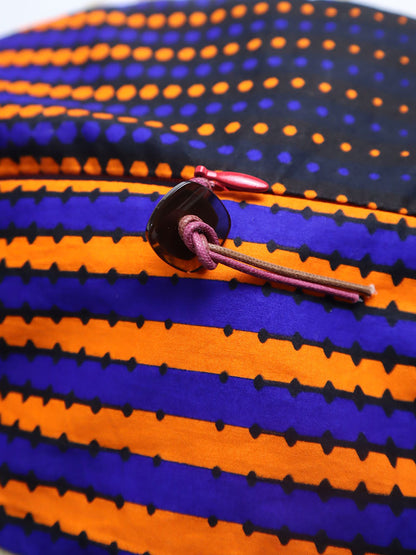 アフリカンプリントのお魚ポーチ・ブラック