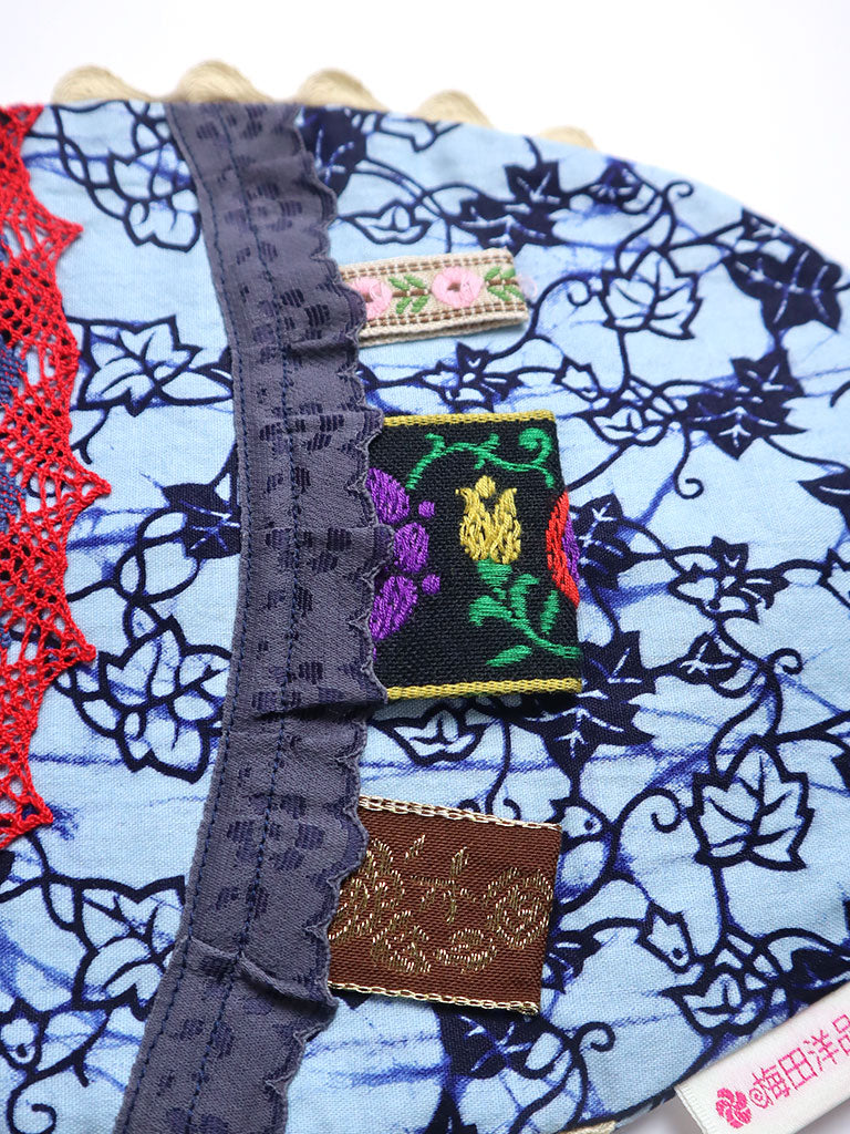 アフリカンプリントのお魚ポーチ・ライトブルー