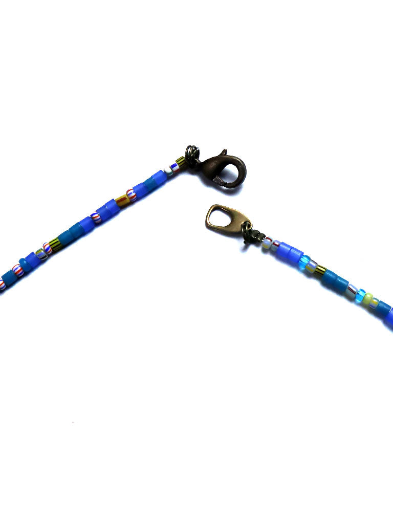 再生ガラスビーズのネックレス 5121c