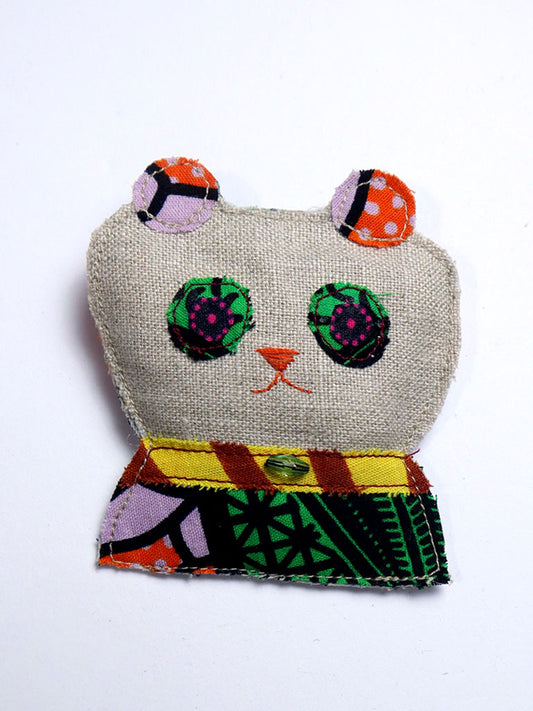 布ブローチ/パンダ0104a