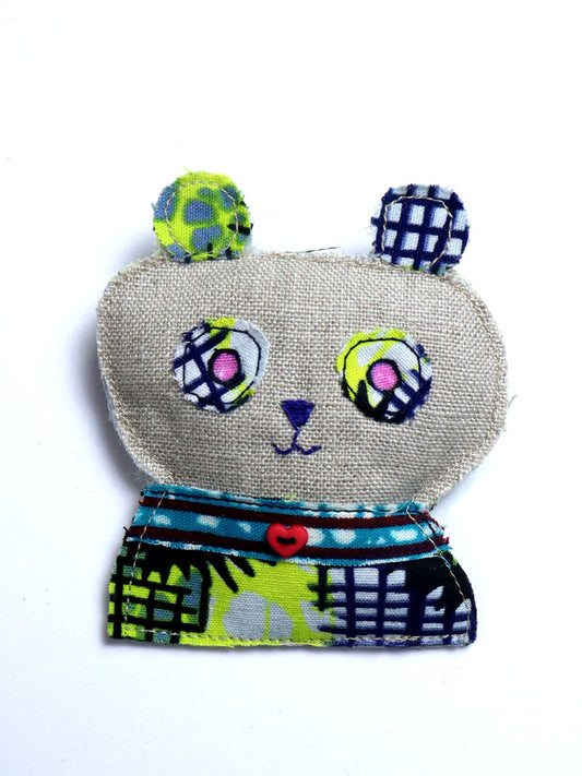 布ブローチ/パンダ0104b