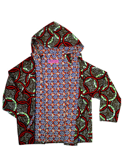 ポケット付きジップアップパーカー・レッドリングス