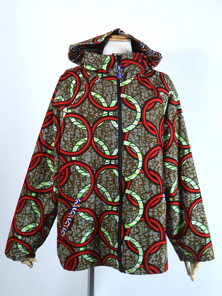 ポケット付きジップアップパーカー・レッドリングス