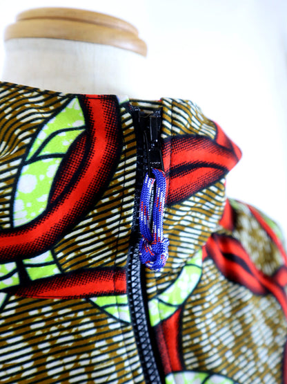 ポケット付きジップアップパーカー・レッドリングス