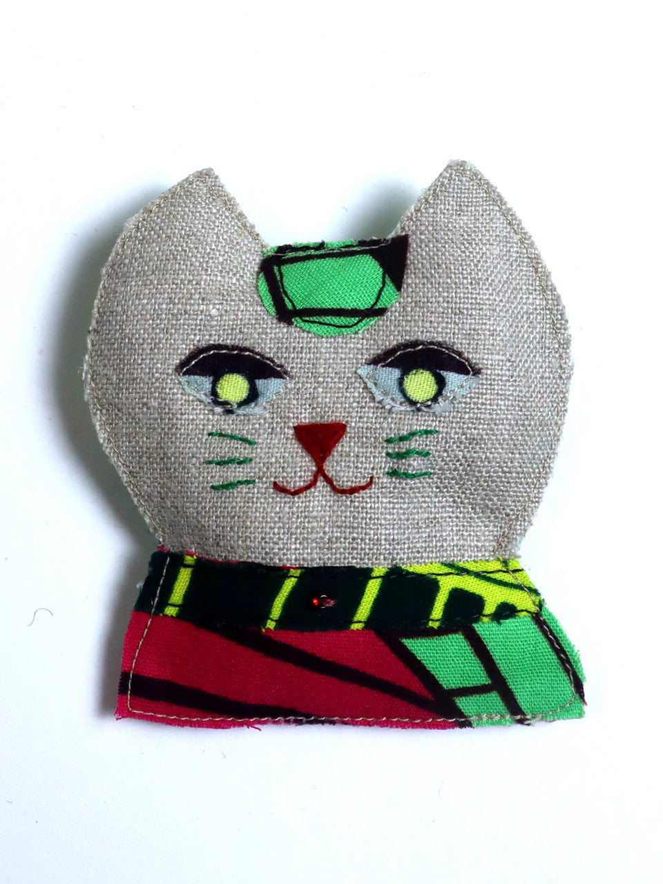 布ブローチ/キャット0215a