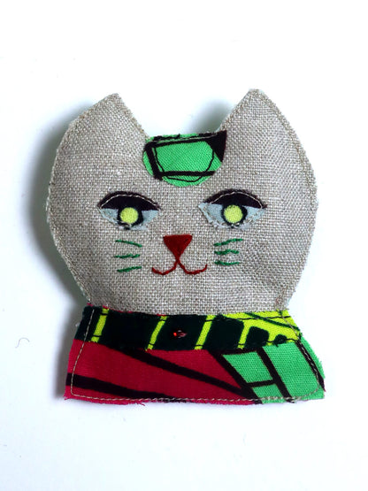 布ブローチ/キャット0215a