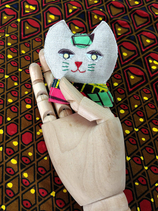 布ブローチ/キャット0215a