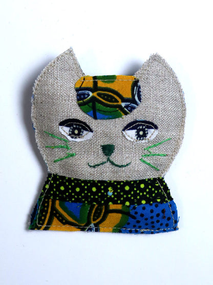 布ブローチ/キャット0215b