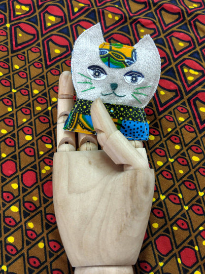 布ブローチ/キャット0215b