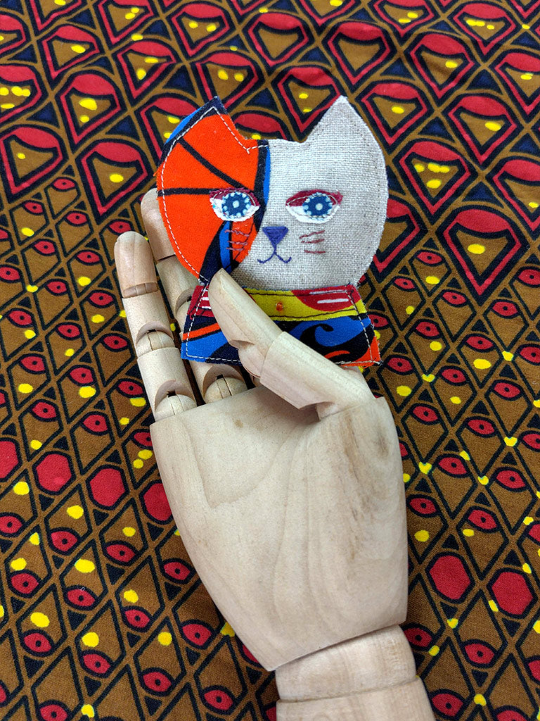 布ブローチ/キャット0215c