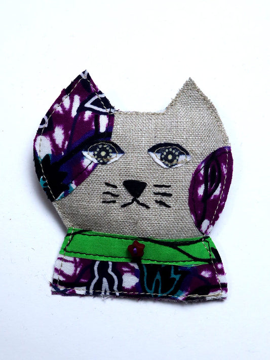 布ブローチ/キャット0313b