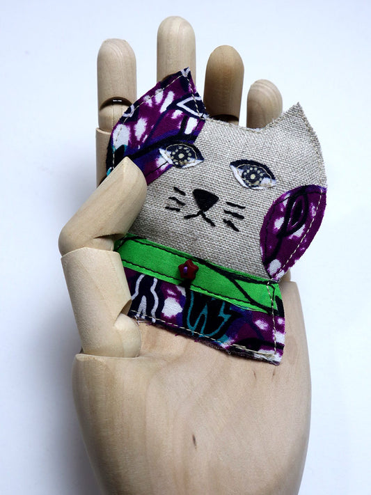 布ブローチ/キャット0313b