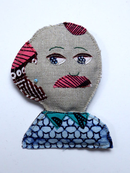 布ブローチ/ジェントルマン0313c