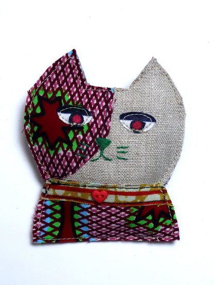 布ブローチ/キャット0313d