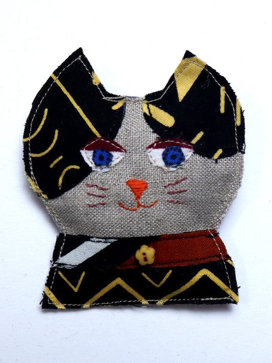 布ブローチ/キャット0313f