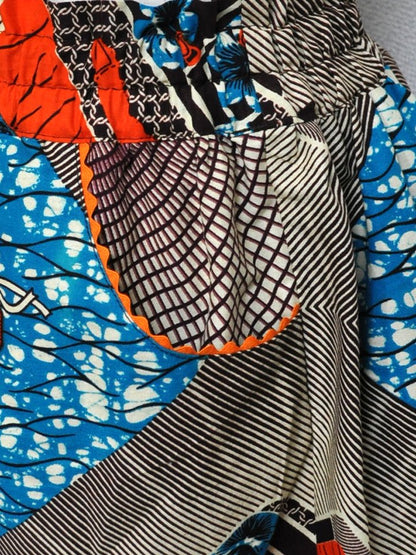 ポケット付きギャザー切り替えスカート・オレンジバンクノート